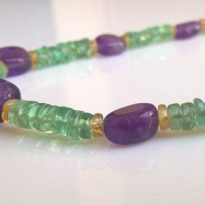 Apatite, Amethyst, and Citrine Necklace