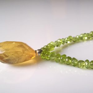 Peridot and Citrine Necklace
