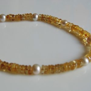 Citrine and Pearl Necklace