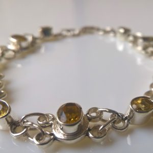 Citrine Studded Sterling Silver Bracelet