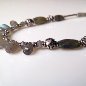 Labradorite and Sterling Silver Beads Necklace