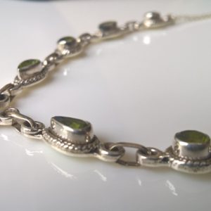 Peridot Studded Sterling Silver Necklace